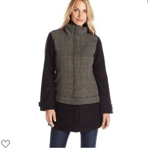 PrAna NWT Caprise Herringbone Gravel Black / Gray Jacket Coat Convertible Medium